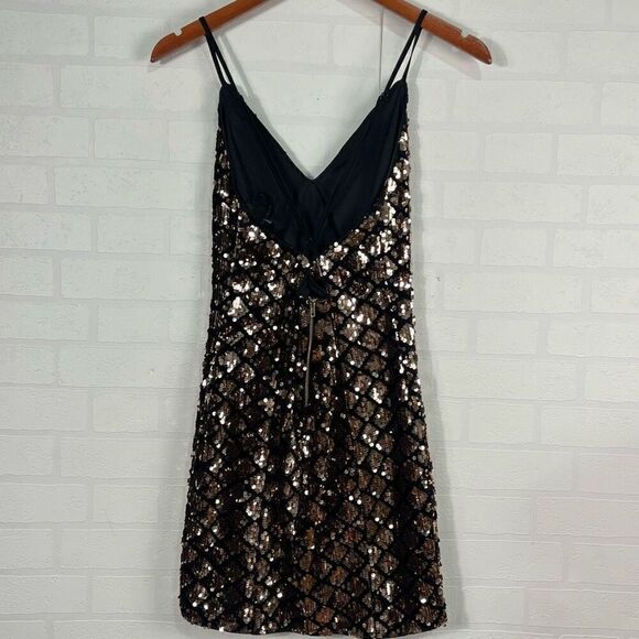 Papaya Womens Mini Sequin Dress Size Large Black Pink Homecoming Bodycon Sexy - Picture 9 of 13